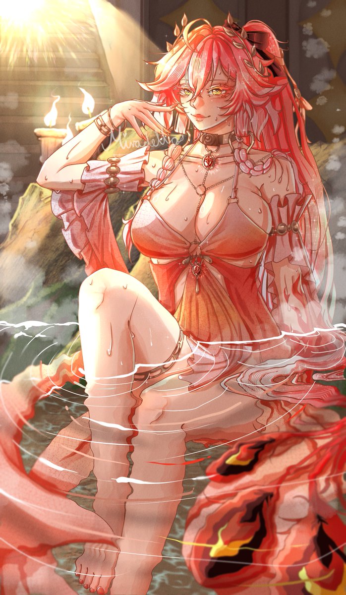 Miradella7's tweet photo. Officially done with the summer changli skin fanart!!! this took me a while and i am sorry but i made sure to put a lot of details in there and im very happy with how it has turned out!! ❤️✨
.
.
#WutheringWaves📷 #WuWaCollection #Wuwafanart #鳴潮📷 #changli #WuWaTweet #fanart https://t.co/FfcOP3XB68