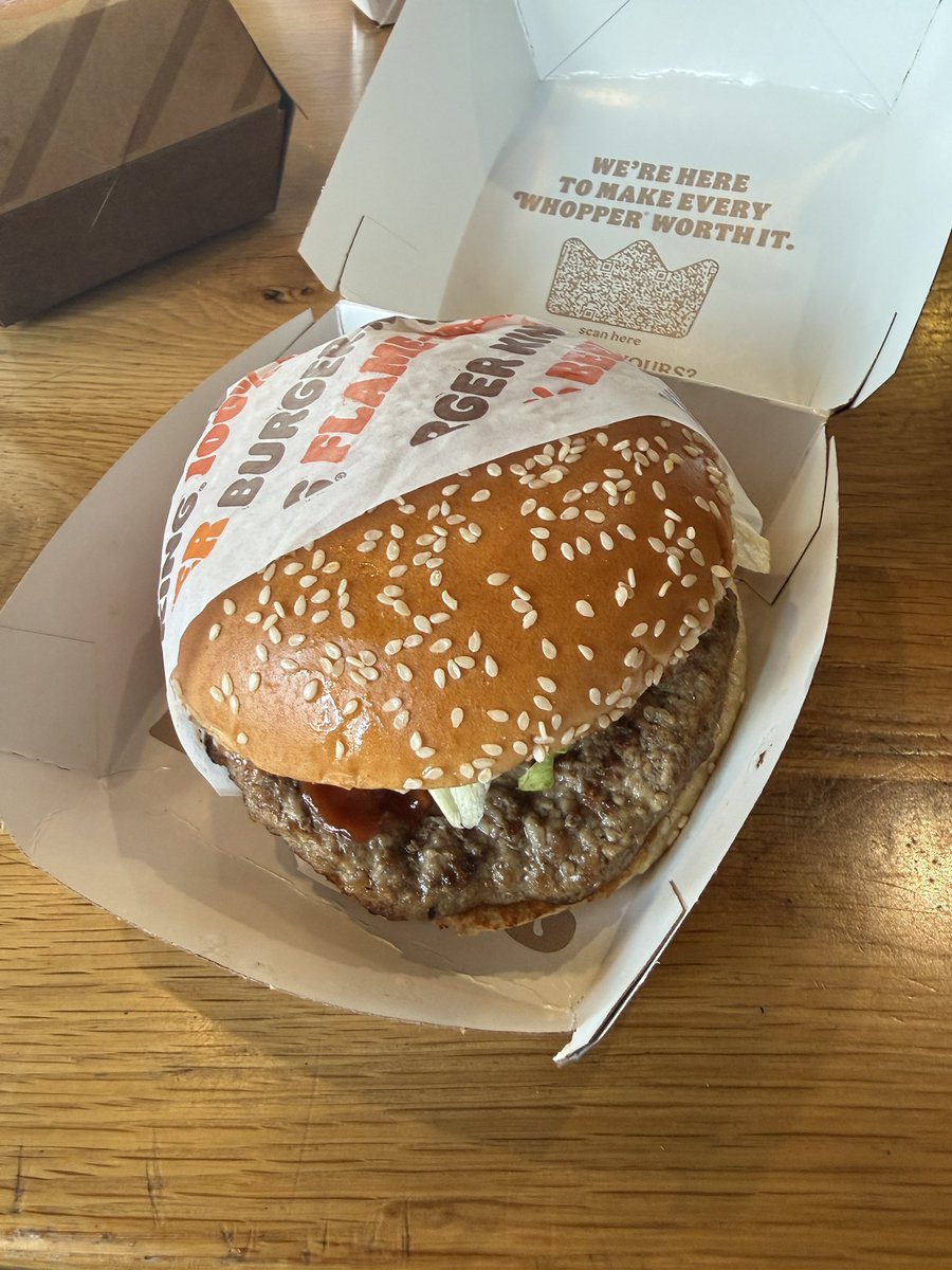TimothyDooner's tweet photo. Quality craftsmanship on my Whooper 

Very impressed, Atlanta Burger King https://t.co/P2zd7zu3W6