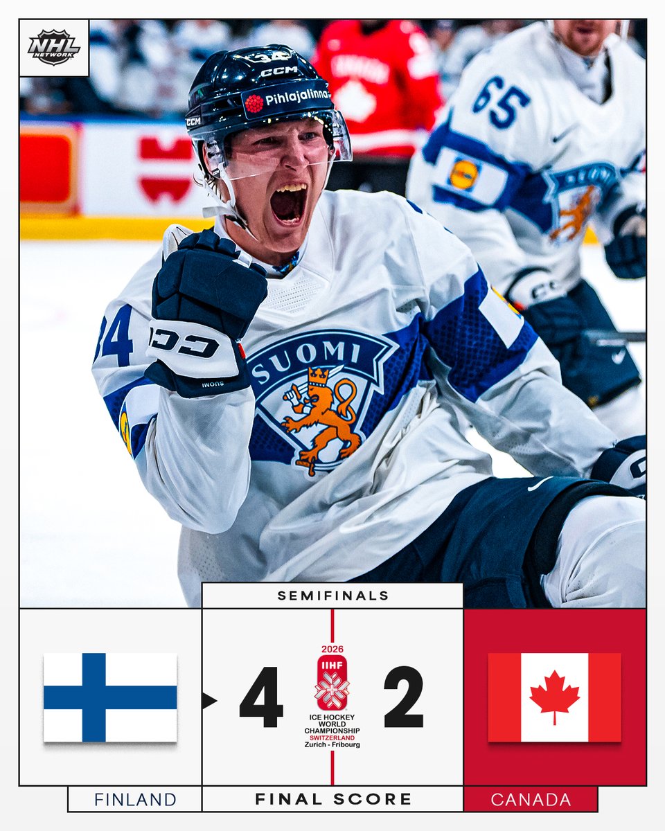 NHLMedia's tweet photo. Finland will face Switzerland for gold! 🥇

📺: 2026 #IIHF #MensWorlds on NHL Network https://t.co/IofDB03ImB