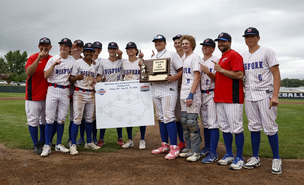 IR_DanielS's tweet photo. Your 2026 Class A-B state baseball champion, Bigfork Vikings

📸 @gmarshallphotos 

#mtscores https://t.co/Rwcmscw8AS