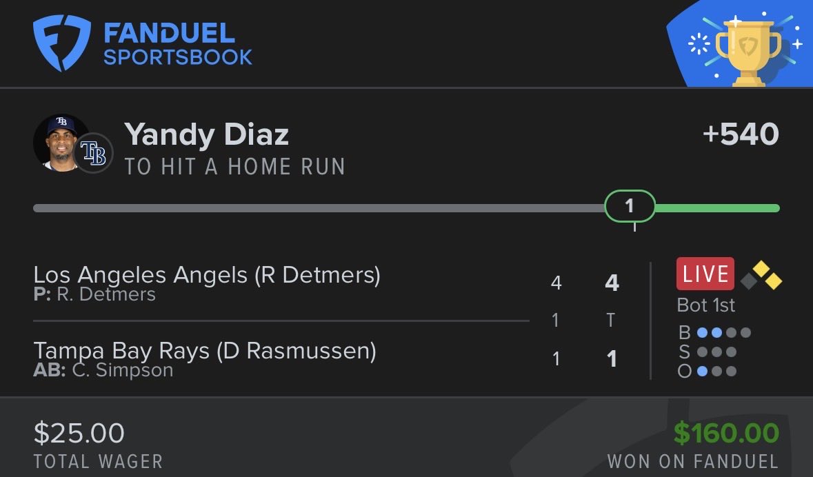 Lambo3195's tweet photo. YANDY! 💰first at bat cash! 

+540 ✅ 

13-32

+$822

https://t.co/m0WBtaY16F https://t.co/ssYawIegix