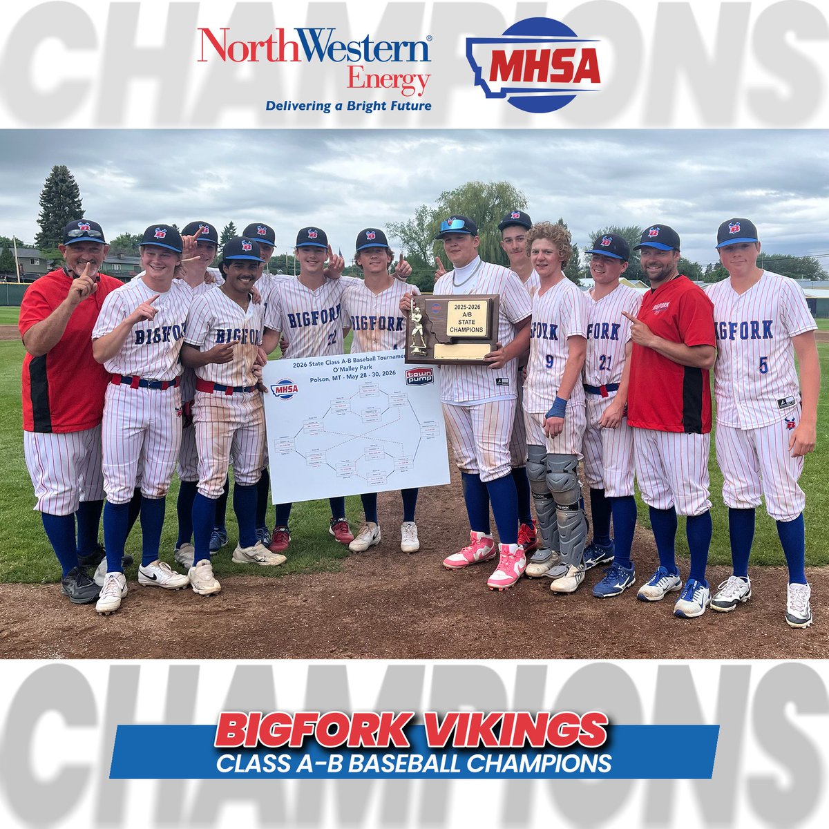 MHSA_MT's tweet photo. 🏆⚾ 2026 MHSA STATE BASEBALL CHAMPIONS ⚾🏆

Class AA: Missoula Sentinel Spartans
Class A-B: Bigfork Vikings
Congratulations to both programs on outstanding seasons and state championship runs! #MHSA #MHSABaseball #StateChampions https://t.co/4I8kzND8if