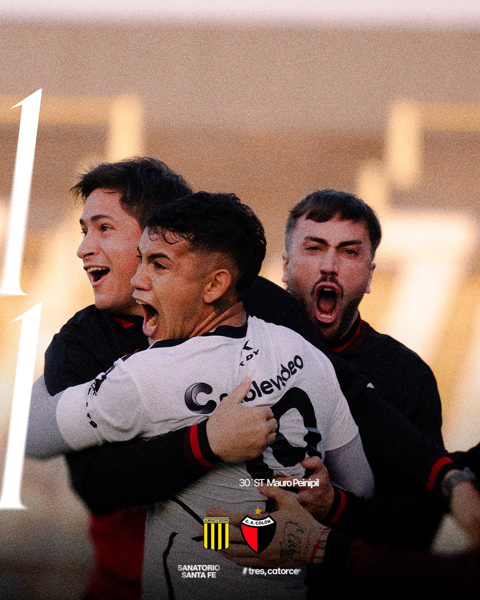 ColonOficial's tweet photo. ⌚️ FINAL DEL PARTIDO

Almirante Brown 1 - Colón 1

⚽️ Mauro Peinipil 

#ColonDePie ♥️🖤 https://t.co/yQcvAhx4Lx