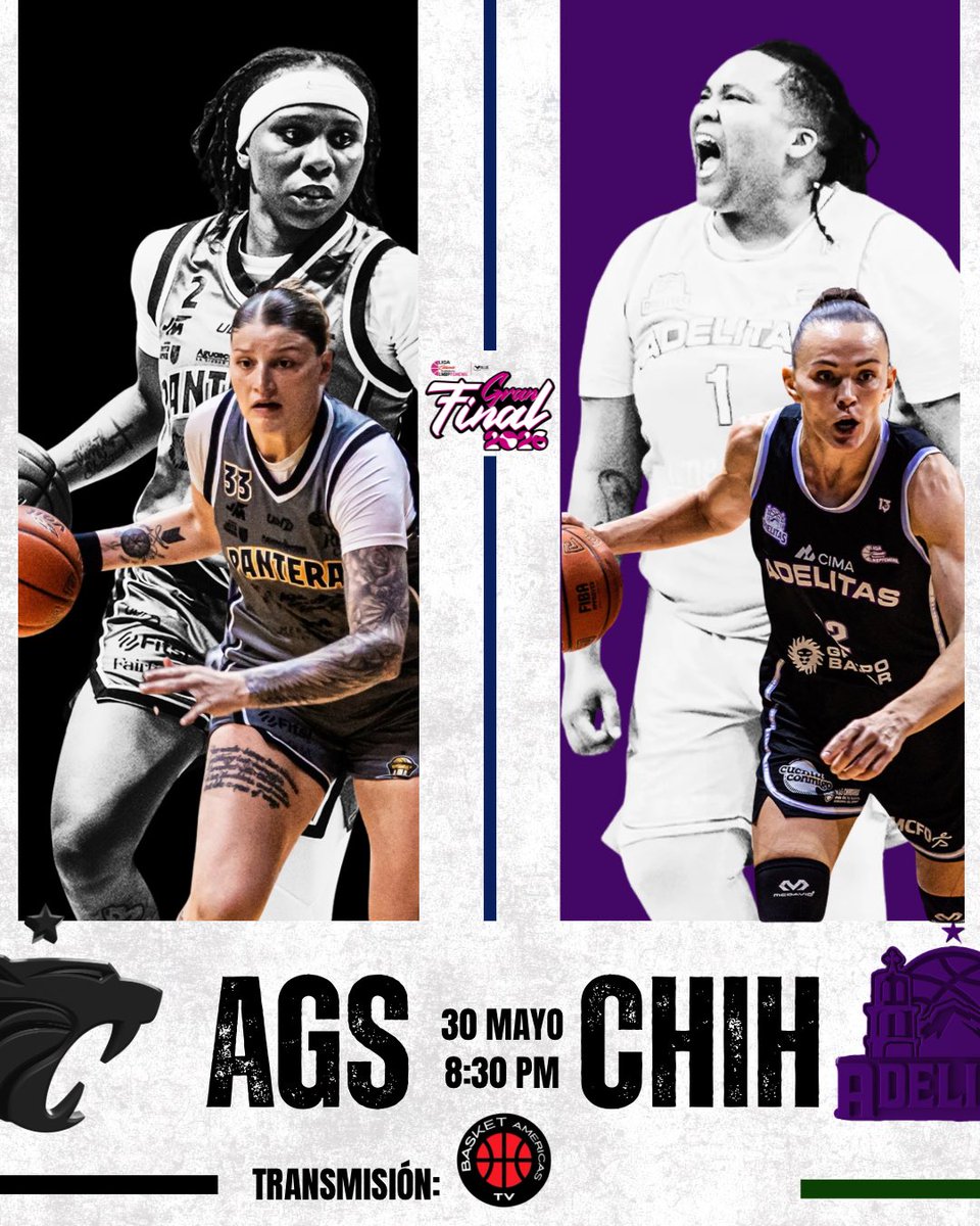 AYMsports's tweet photo. 🏀🔥 ¡LA GRAN FINAL ESTÁ AQUÍ! 🔥🏀

Todo se define esta noche. ⚔️

Las Panteras de Aguascalientes y las Adelitas de Chihuahua se enfrentan en un duelo por la gloria y el campeonato. 🏆

📅 30 de mayo
🕣 8:30 PM
📺 Sigue la transmisión EN VIVO por Basket Américas TV  (578 Totalplay, 542 Izzi, 1568 SKY)

#GranFinal #LNBP #AYMSPORTS