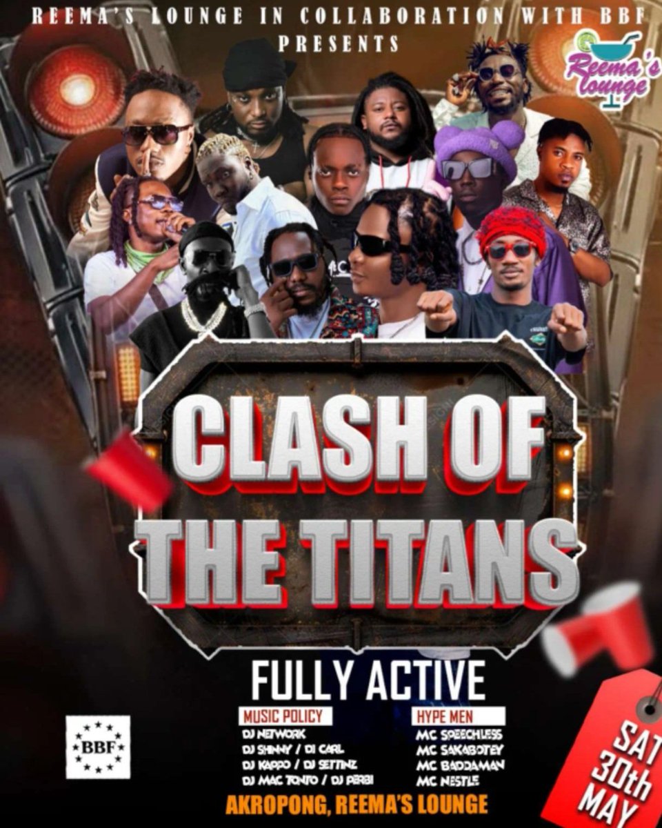 thestylishmc's tweet photo. CLASH OF TITANS OUTTA REEMAS LOUNGE AKROPONG @epixodemusic @captangh @2hypeshowboy  #thestylishmc #mcspeechlessiseverywhere https://t.co/ijExkNZtdx