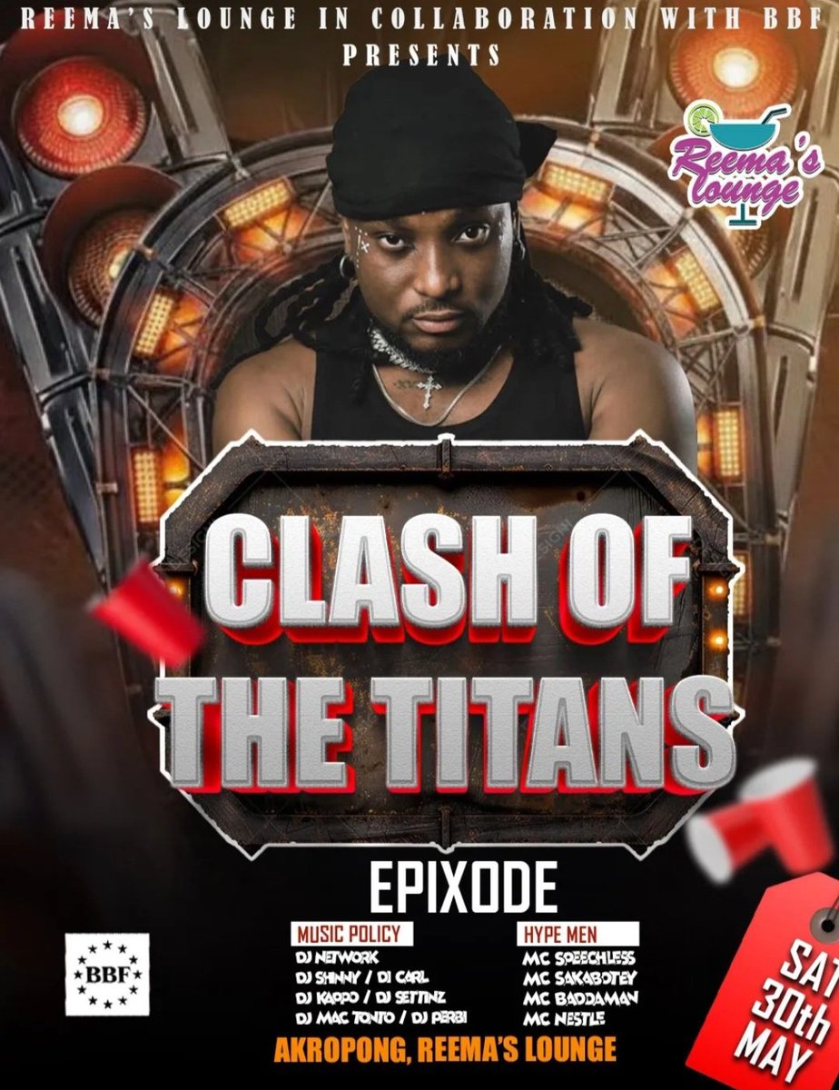 thestylishmc's tweet photo. CLASH OF TITANS OUTTA REEMAS LOUNGE AKROPONG @epixodemusic @captangh @2hypeshowboy  #thestylishmc #mcspeechlessiseverywhere https://t.co/ijExkNZtdx