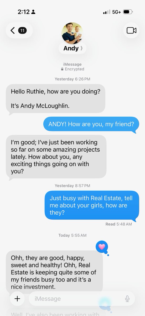 Bandrew's tweet photo. There's a reasonably sophisticated scammer hitting up my friends, colleagues, co-investors, and LPs from a random 332 number. It's not me. Which is obvious if you get into it with them as that start talking about crypto and blockchain and seminars and other such nonsense. Stay vigilent!