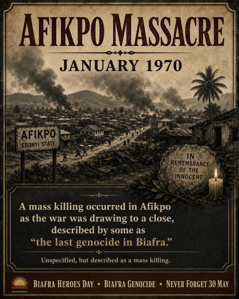 Chiukwunon38535's tweet photo. Afikpo massacre, January 1970
#BiafraGenocide
#BiafraRememberanceDay
#30MayBiafraHeroesDay https://t.co/8I5XHg3qsN