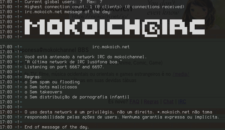 mokoichannel's tweet photo. Está aberto o mokoich@IRC (https://t.co/eMVOjh4S9A). O chá já está sobre a mesa no canal #mokoich https://t.co/oVNeTiqKJl