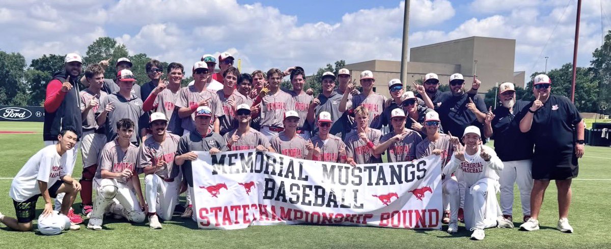 MustangHardball's tweet photo. SEE YOU IN ROUND ROCK!

@Isaacottorich hits a walk-off home run to send the Mustangs to the 6A-D2 State Championship Game!

Gutsy effort from @BenFuqua8 and @JackByrd555 on the bump in the 2-1 win.

SO PROUD OF THIS TEAM AND COMMUNITY! 

LET’S GO MUSTANGS! https://t.co/RbTyRYaPDD