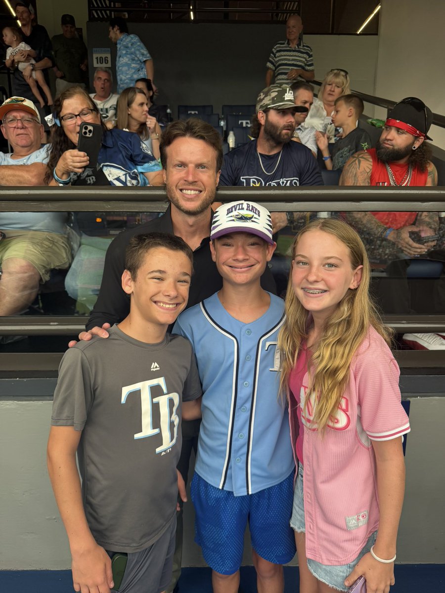 JulieBridge3's tweet photo. 4 years apart! Still huge @RaysBaseball and @Brett_Phillips8 fans! https://t.co/uuyQxgCKcM