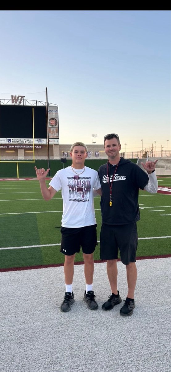HubCityLefty's tweet photo. What an experience! Thanks @WTAMUFootball and @coachkbleil for having me out at camp yesterday. Can’t wait to get back on campus. 

@coacharoy @806hsscmedia @Coronado_Sports https://t.co/PIB4BFHs8s