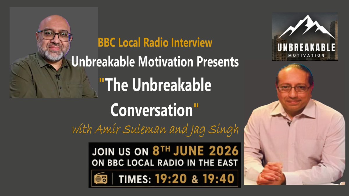 jagsingh_ican's tweet photo. Bullied. Racially abused. Tested by life's challenges...
Those experiences could have broken me. Instead, they helped shape my purpose and support for others.
I would like to thank Amir Suleman #BBC for the opportunity to share my story.
#IAmUnbreakable
#BBCSounds https://t.co/JpW5hOA2iL