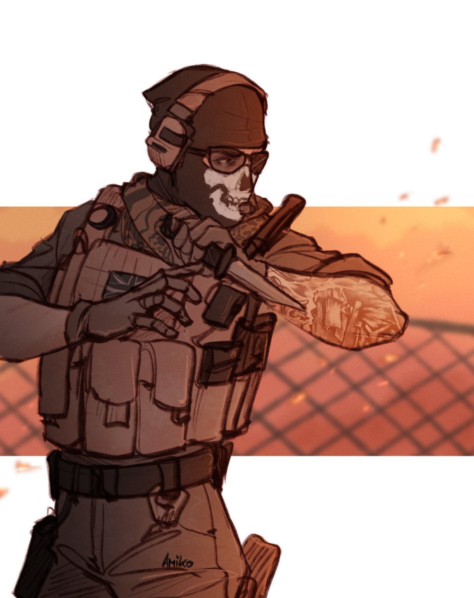 AmikoRoyAi's tweet photo. You cannot just drop new Simon Ghost Riley content on random Thursday and expect me to act normal 😩

#CallofDuty #MW4 https://t.co/PN486mkKO1