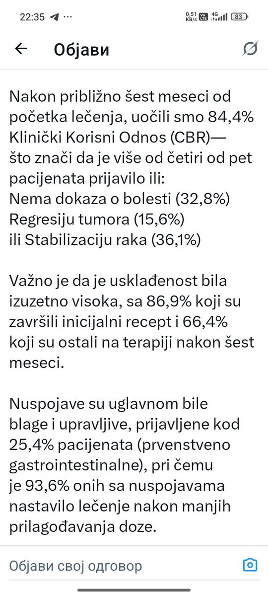SrpskiInfoStab's tweet photo. ОБЈАВЉЕН НАУЧНИ ДОКАЗ ДА ИВЕРМЕКТИН ПОМАЖЕ
У ЛЕЧЕЊУ РАКА
Након третмана 197  пацијената ивермектином и мебендазолом у трајању од 
6 месеци непобитно доказано  да се код
36% пацијената рак стабилизовао,
код 15% у повлачењу,
а чак код 32,8% - "нема болести" - рак нестао ! https://t.co/CinU3XAfL8
