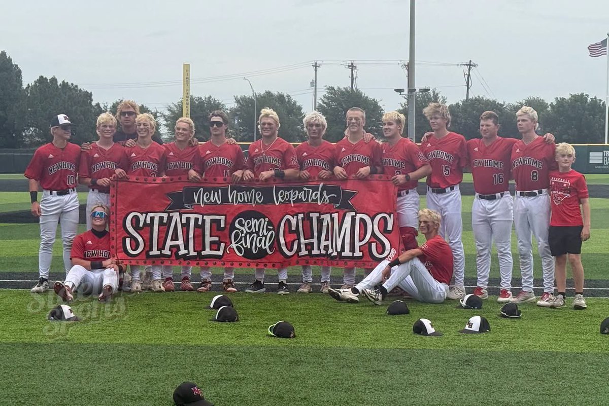 NewHomeBaseball's tweet photo. Your Leopards are State Semifinal Champions!! New Home will play Thursday morning at Dell Diamond for the State Championship!!
#leonards #camwarren #abnerdoubleday #wegetanothertanktoptuesday #greatdaytohaveagoodday
@pchristy11 @2ATxHSBaseball @TXSideline @LubbockAJ__HS https://t.co/PwxrMOyhlC