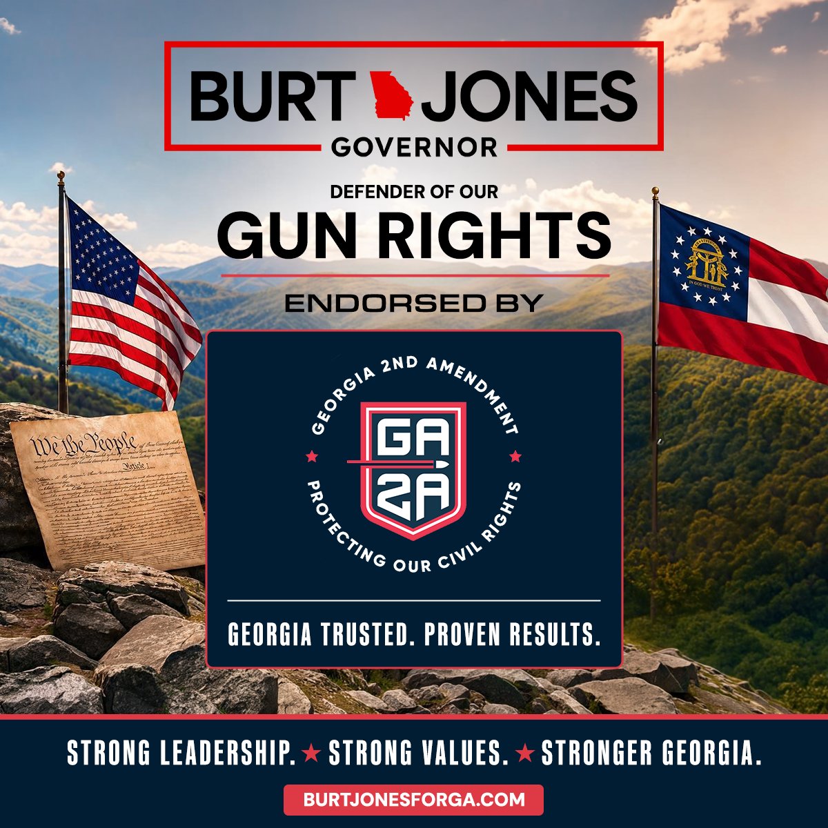 GA2Aorg's tweet photo. After careful consideration of his record, positions, and demonstrated commitment to protecting the rights of law-abiding Georgians, GA2A believes Burt Jones is deserving of our support.

GA2A’s endorsements are based on a candidate’s record, public positions, and demonstrated commitment to defending the Second Amendment, upholding individual liberty, and resisting unnecessary government overreach.