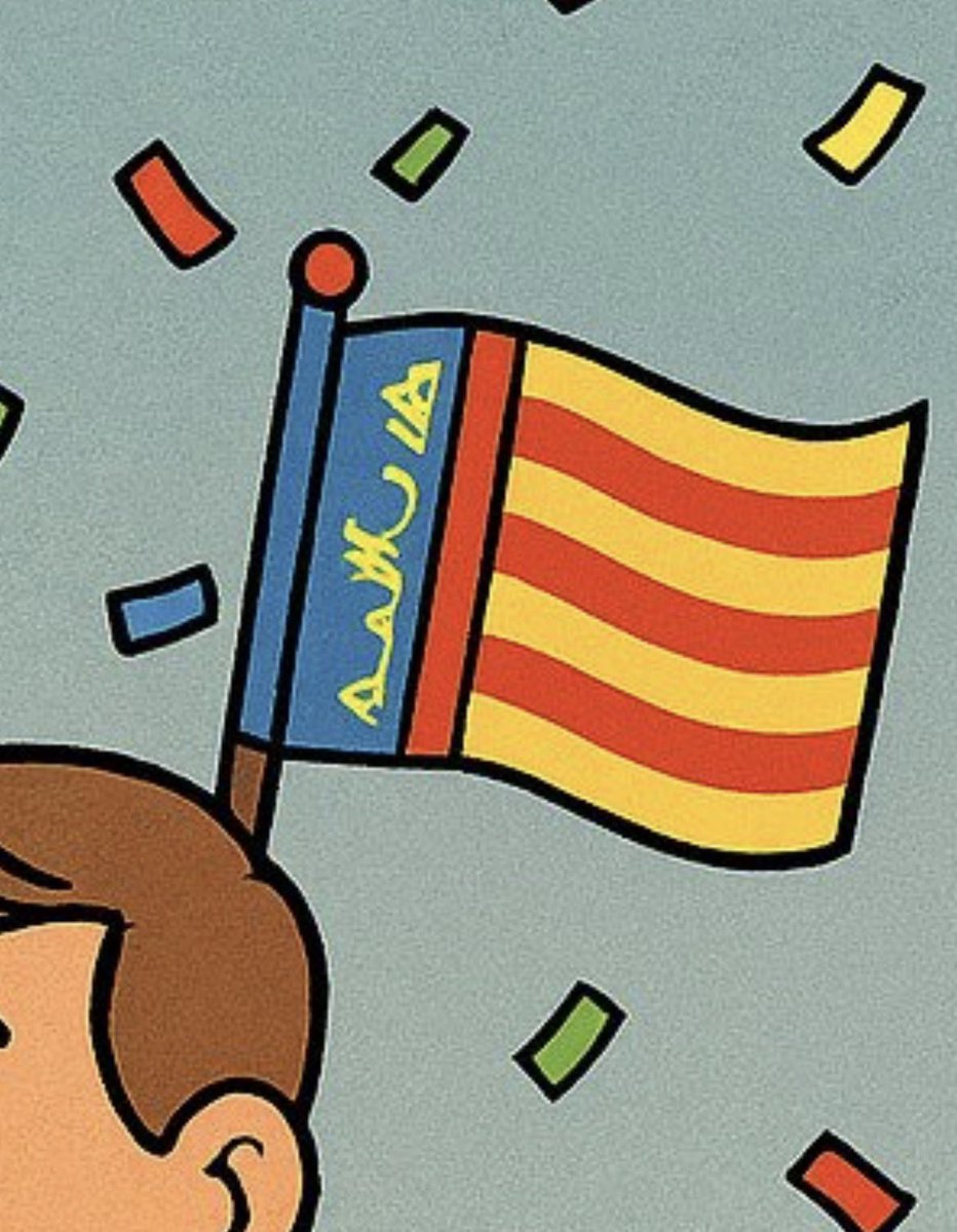 VBranchat's tweet photo. En Lo Gat Prenyat no només s’inventen normes ortogràfiques. No. Ara també s’inventen Senyeres. Tot per l’aire….🫣 https://t.co/CeEKvJ5IsH