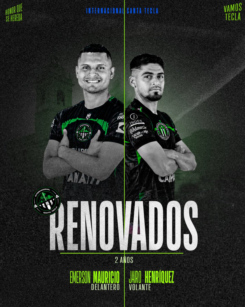 juegodirectofc's tweet photo. ¡SE QUEDAN EN TECLA! 📝

✅️🚨 Emerson Mauricio y Jairo Henríquez llegaron a un acuerdo para renovar por DOS AÑOS con el Internacional Santa Tecla. https://t.co/XXMsB5WS8r