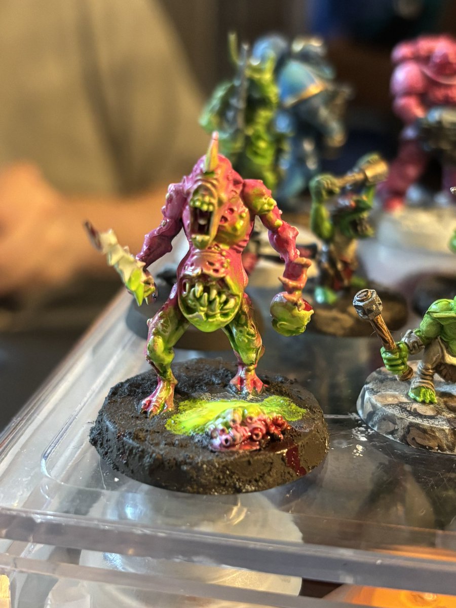 nappending's tweet photo. My lil guys (my orks are pink cuz they’re Barbies) https://t.co/KYqBK8WspJ