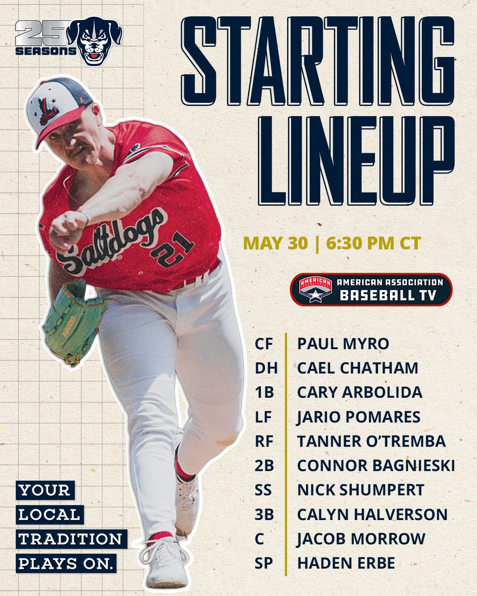 saltdogsball's tweet photo. Game Day.
#saltdogs | #yourlocaltraditionplayson https://t.co/IeAhRvlPF9