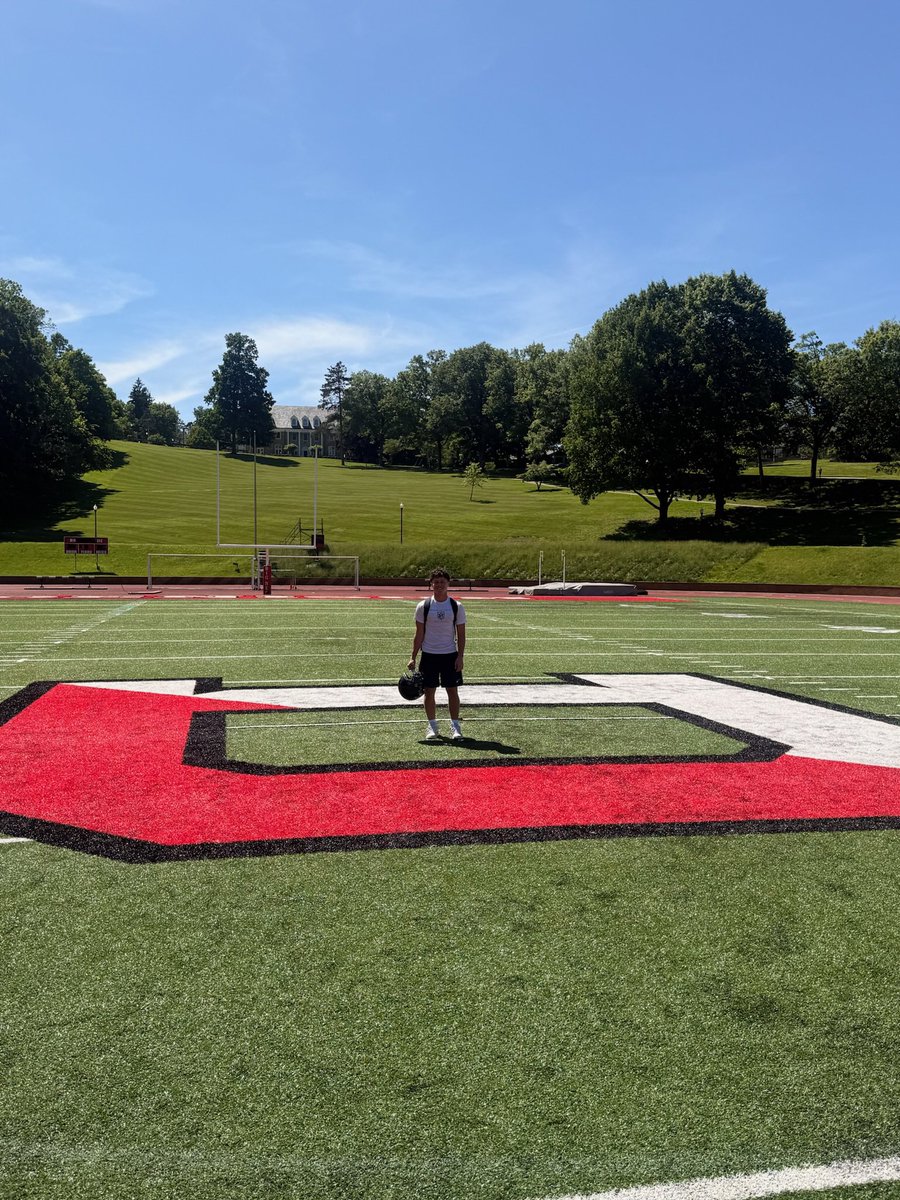 Carter_Matza's tweet photo. Thanks so much to @coachhatem, @Coach_Bubonics, @coachjo51, for an awesome tour and camp. Loved visiting campus, learning about the Denison football program, and competing in front of the team staff.
@DUFootball @FootballMCCats @marinij_sports @MCAthletics https://t.co/iQRpPu9Nrx