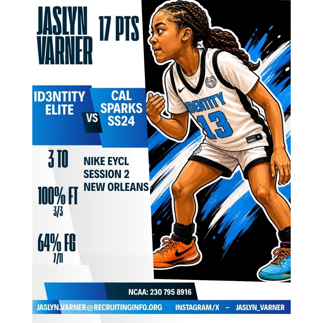 jaslyn_varner's tweet photo. Session 3 in Las Vegas up next! In the meantime, checkout a game stat from session 2. Ive been described as a combo guard, playmaker and floor general! Check out my profile for  highlights. @LATechWBB @NewmanJetsWBB @SearkSharks @MacBulldogsWBB @stephenswbb https://t.co/Jm8kr7nimB