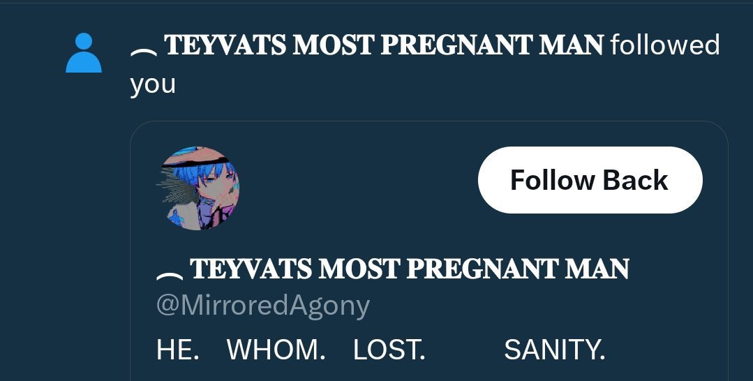 MirroredAgony's tweet photo. ㅤㅤ

❝ Dont talk about Mpreg next to me It re-awakens long bygone memories i seek to Delete out of my mind  ❞

ㅤㅤ https://t.co/TQQ6HoWK1Q