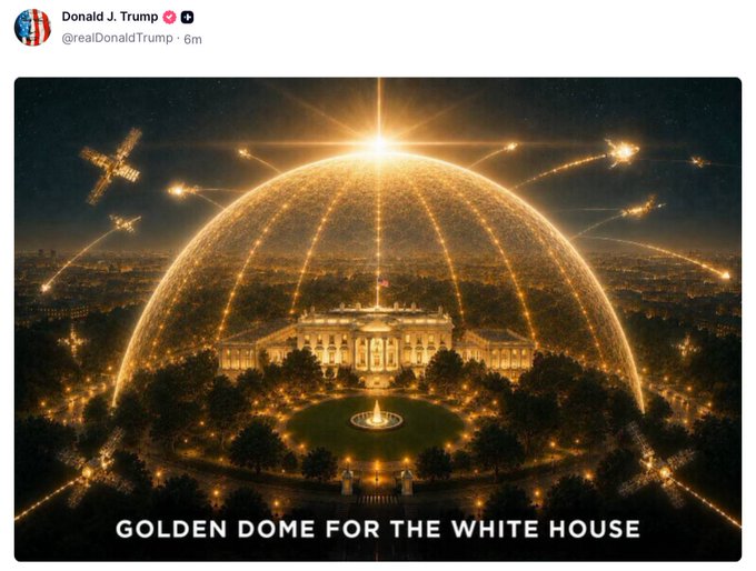 ask_syndicate's tweet photo. Trump drops ‘PERSIAN GOLDEN DOME’ for White House

Massive glowing energy shield protects his residence
9:59 PM · May 30, 2026 https://t.co/ywjEEj2o7i
