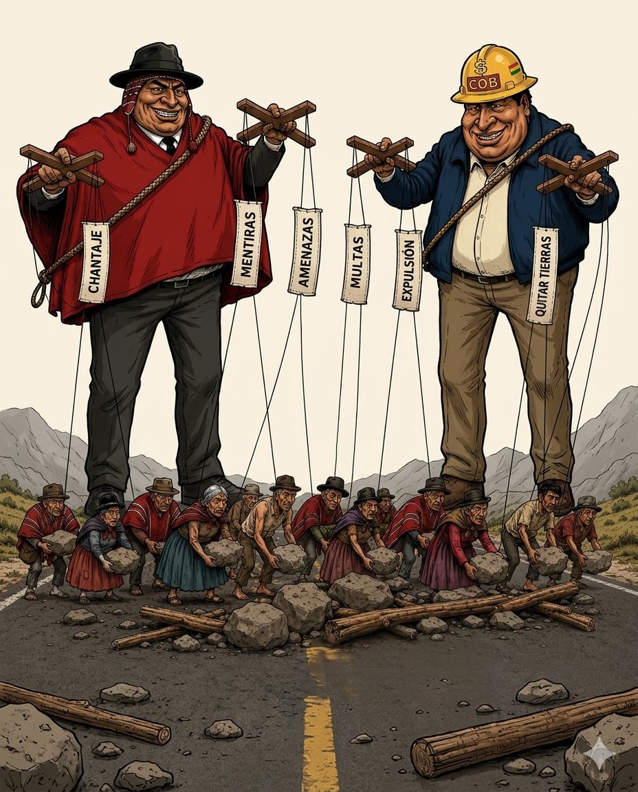 Alejand17875036's tweet photo. Los mismos de siempre: pochos rojos y la COB, titiriteros usando al pueblo indígena como marionetas para bloquear caminos, con chantaje, mentiras, amenazas y expulsiones.
¿Hasta cuándo los bolivianos 🇧🇴 vamos a seguir secuestrados por su ambición?
¿Cuál es la verdadera explotación aquí?
#VLLC
#VivaBoliviaLibre