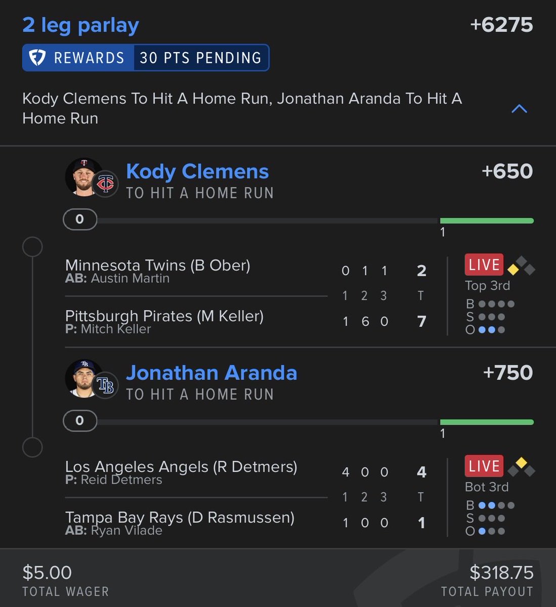 dfattyb's tweet photo. @MLBNearHR This and Kody hit a 395 foot triple at the same time 🤣 gotta love it https://t.co/LsaYbQXP4l