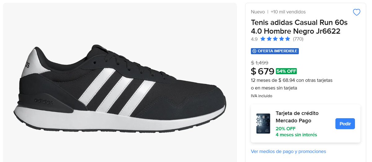 ERRORDEPRECIO's tweet photo. 🚨 OFERTA IMPERDIBLE DE HOT SALE 🚨

Para estrenar tenis clásicos, cómodos y que combinan con absolutamente todo: los Adidas Casual Run 60s 4.0 para hombre cayeron a precio de remate en Mercado Libre. 

Tienen esa silueta retro-running que nunca pasa de moda, son ligeros y comodísimos para caminar todo el día o ir al gimnasio. En tenis Adidas originales, este descuento es garantía de que las tallas van a volar rápido. 👇

❌ Precio regular: $1499
⚡ Hoy a solo: $679

🛒 Revisa si aún queda tu talla aquí: https://t.co/n6xLjJFLnF