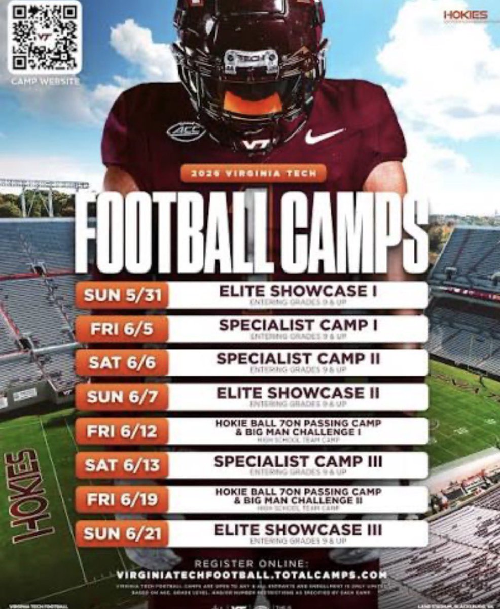 BradenCooke7's tweet photo. I’m excited to be at the @HokiesFB camp this weekend! Can’t wait to show out!
@DannyOBrienQB @coachjfranklin @UtProsim74 @FSR_Varsity_FB @HowardCooke53 @MoeN5GMeniacs https://t.co/TgySwDUJmc