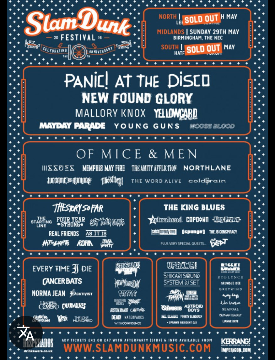 countingwormss's tweet photo. 10 years since my first slamdunk 😵‍💫please can they please bring back midlands PLEASE https://t.co/WngJkC4WU8