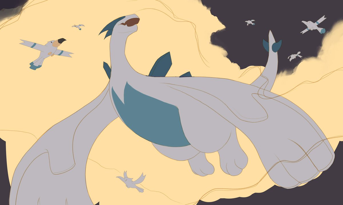PonderingCritt0's tweet photo. Here it is!
The journey behind this piece felt as epic as the clouds these majestic critters are soaring in. I loved putting this together, and I cannot wait to show everyone what comes next. Thanks for coming along with me! 🤍🤍
#illustration #fanart #lugia #pokemon #wingull https://t.co/kK6OfHnXNI