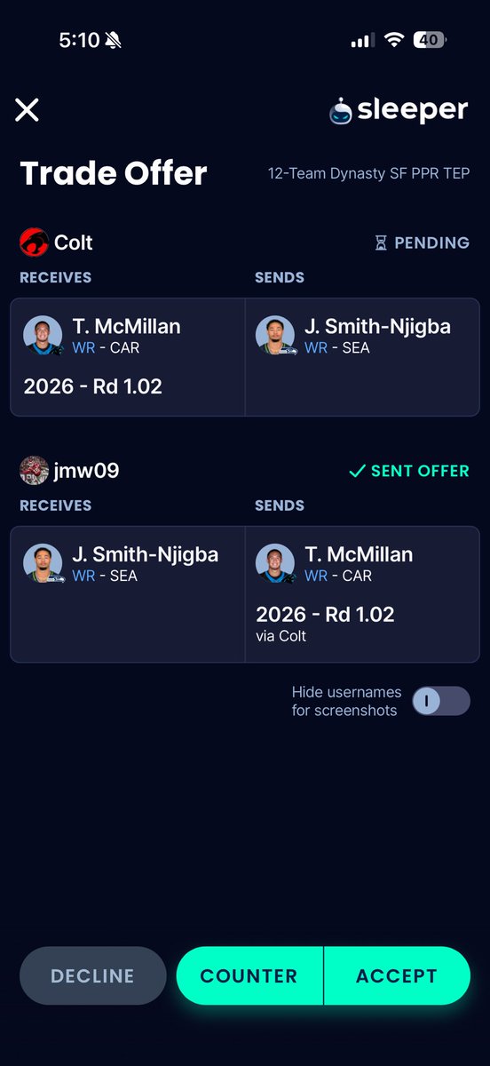 Colt_Snody's tweet photo. Total rebuilding roster. JSN, Rome, Jayden Daniels are the highlights of this team. No 1st rounders this year. 

This is what trading JSN discussions over days have turned into. 

Which side you’re you rather have in a total rebuild? 

@MyFantasyLeague @DynastyChatFB https://t.co/gLIx3yXzDX