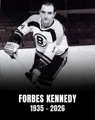 PuckmanRI's tweet photo. Found out today that the puck wall lost another member this week. Forbes Kennedy, who played for the #nhlbruins for four seasons from 1962-66, passed away on May 25 at the age of 90. Overall, Kennedy played for 5 teams in a career that spanned 12 seasons. https://t.co/1qZ2qK3XUx