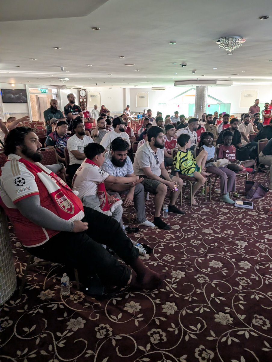 arsenalmuslims's tweet photo. The worst way to lose a final is on penalties 😭, however we were delighted with our turn out for our first ever watch party.

Thank you to London Islamic Cultural Society Masjid for hosting us! ❤️🤲🏾

We are still Champions of England and no one can take that away from us 🏆 https://t.co/vAhd9IR061