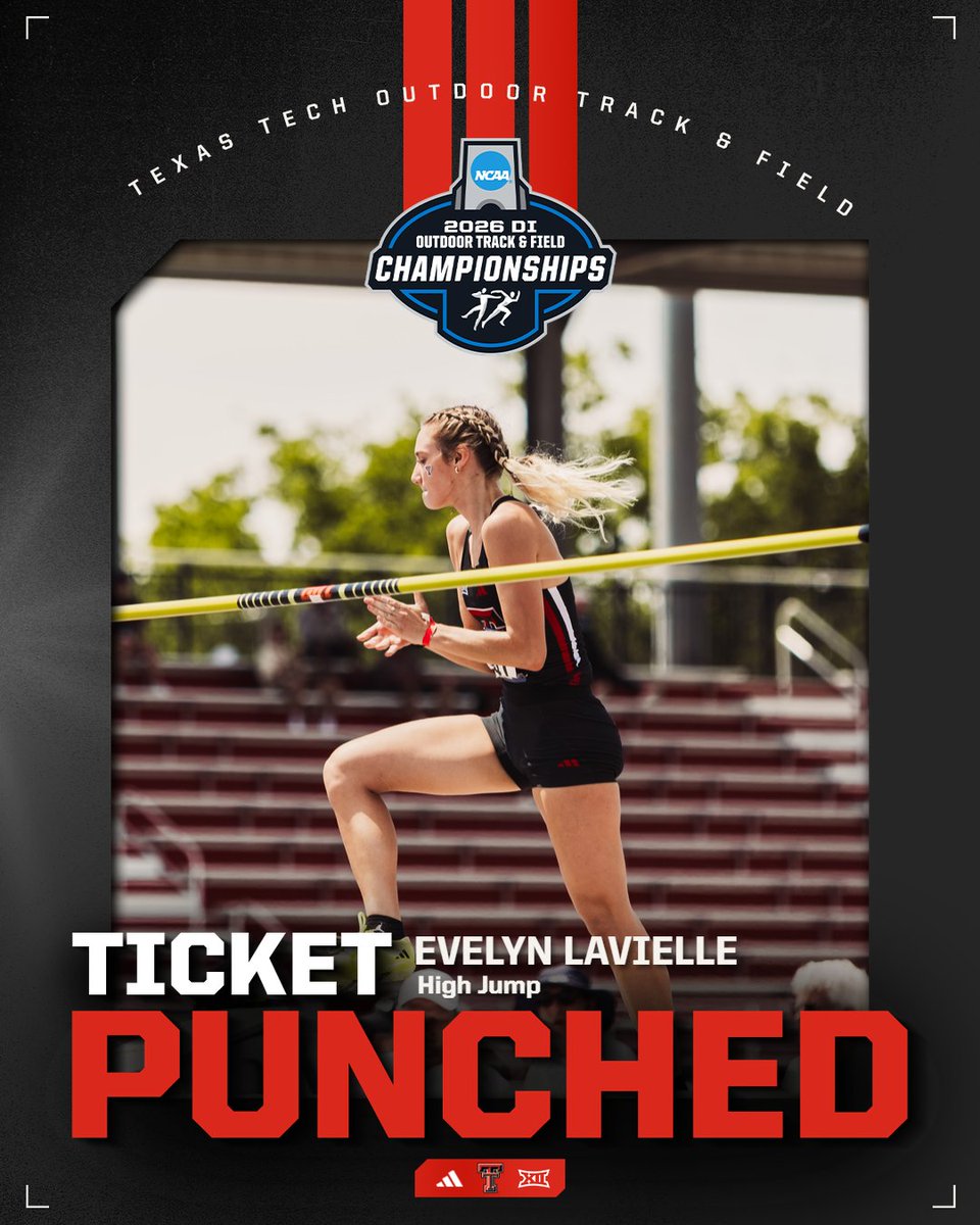TexasTechTF's tweet photo. Starting the final day with TWO high jumpers punching their tickets to nationals!

Both Red Raiders clear 1.87m (6-1.50) 👏 https://t.co/cKHQfQxupf