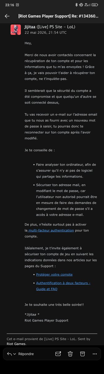 Alkarun's tweet photo. @RiotSupportFR J'ai uniquement reçu ça + un mail de sondage satisfaction https://t.co/LvxdsMFSOP