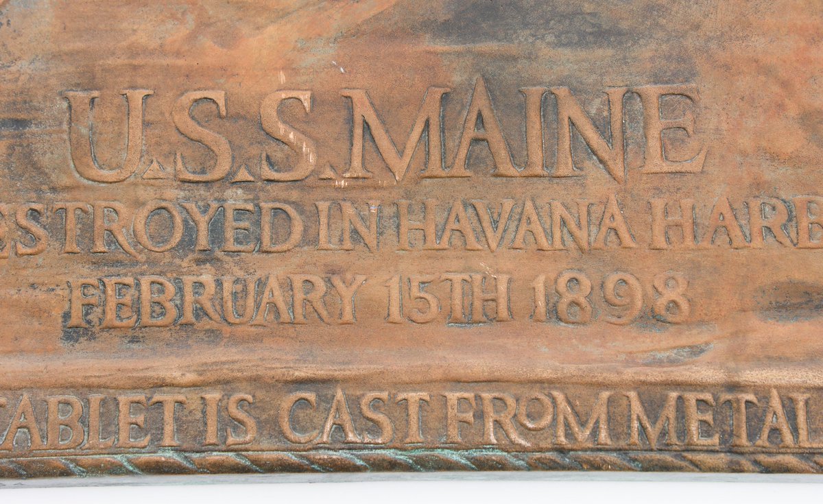 CenturionArms's tweet photo. On Auction Today | USS Maine Memorial Plaque by Charles Keck - Cast From Metal Recovered From The USS Maine - Lot 145370

USS Maine Memorial Plaque by Charles Keck - Cast From Metal Recovered From The USS Maine. Inscription reads In Memoriam U.S.S. Maine Destroyed In Havana Harbor February 15th, 1898, and This Tablet Is Cast From Metal Recovered From The USS Maine. Maker marked and numbered as Tablet No. 764, by Sculptor Charles Keck, cast by Uno. Williams Inc. Bronze Foundry, New York in 1913 on the reverse.
Size: 12 3/4" x 17 1/2"

Bid Now Live Online @ https://t.co/kANEr1rcMv

In-House Global Shipping

********************

Considering selling a wartime military memorabilia collection?

Speak with us today. Our comprehensive collectible wartime militaria auction marketing platform is a powerful conduit to ensure your collectible military pieces reach millions of serious collectors around the globe.

We travel nationally to meet with clients, consult on collections, and to pick up & transport collections.

As an alternative to consignment, we also purchase collections (receive immediate payment).

Consignment & Sale Inquiries: 850-294-7121 | Sell@CenturionAuctions.com

************************

AU3798, AB3250
Buyer's Premium 22.5%
Lic. Federal Firearms Dealer, Class III SOT