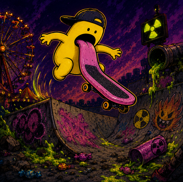 TONGUEBOARD's tweet photo. ☢️ THE CARNIVAL INCIDENT ☢️
One radioactive sour candy.
One skatepark phantom.
Infinite tongue.
TONGUEBOARD wasn't born.
He leaked into existence.
Now he's grinding rails, landing kickflips, and stretching across the blockchain one lick at a time.
#TONG #Pump #Solana https://t.co/OCQKtIchPb