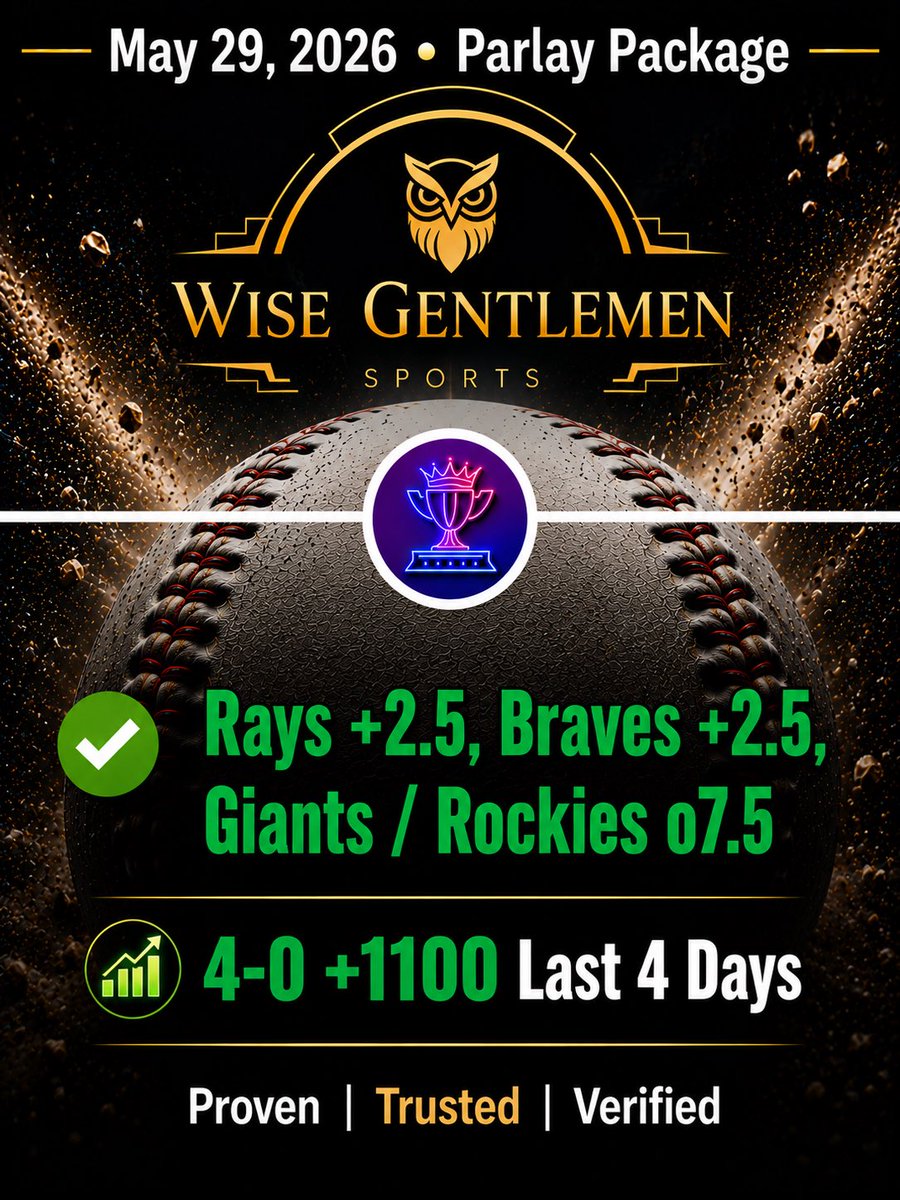 wisegentdfs's tweet photo. 🗓️ May 29 Results 🔥

💰 VIP: 2-1 +1.46U
🔥 VIP Picks: +20.91U L90

🎯 POD: 1-0
🔥 POD: 58-31 +17.06U L90

🟢 Plus Money: 1-1 (+0.07U)
🔥 +11.24U L90

⚡️ Parlay: 1-0 +3U
📈 4-0 +11U Last 4 Days https://t.co/VBP3iIKt05