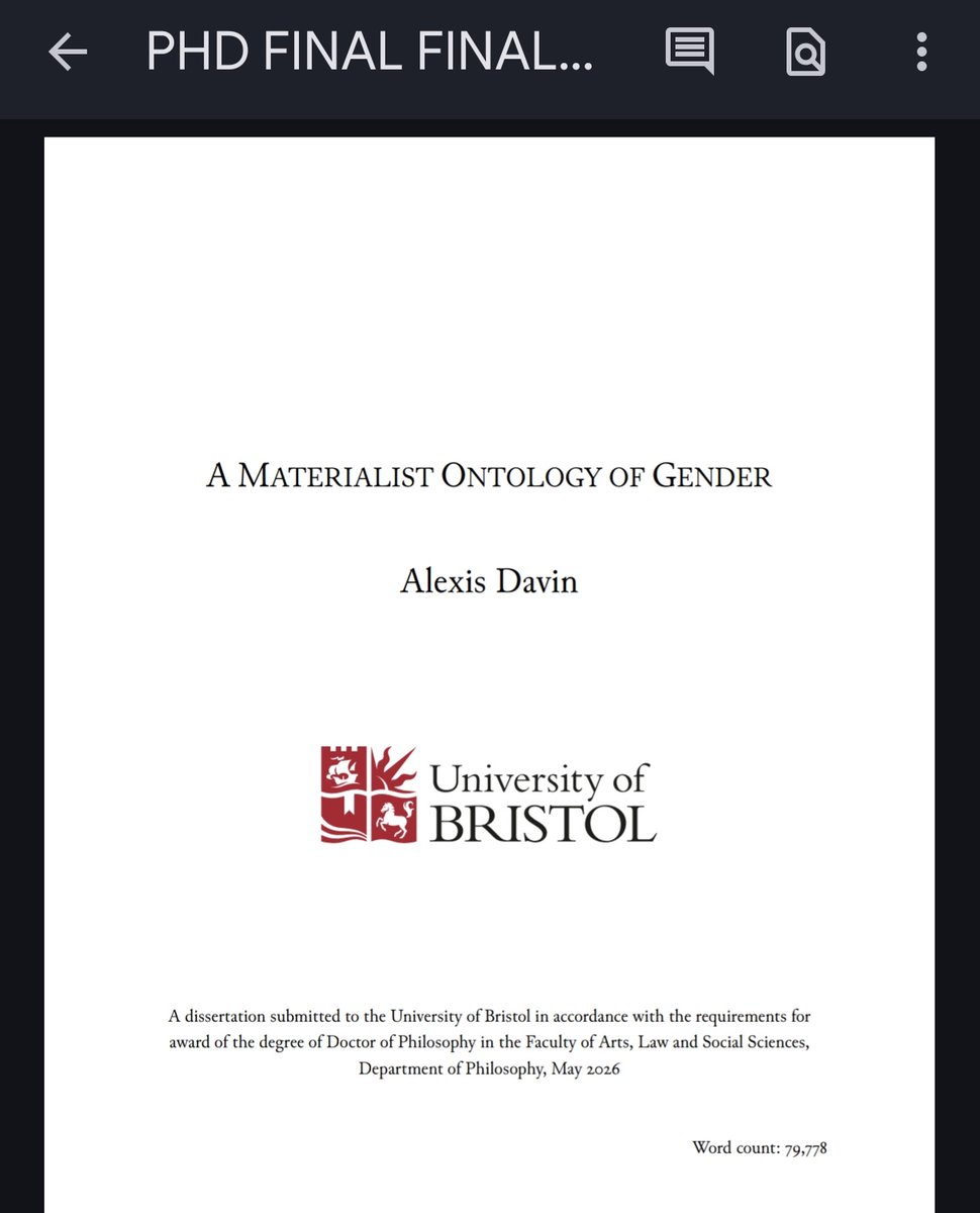 regresssion's tweet photo. for anyone interested lol: my thesis is about trying to figure out a metaphysics of gender - what kind of thing it is, how it works - from marxist work on value and social difference https://t.co/Dg4shk7k6C