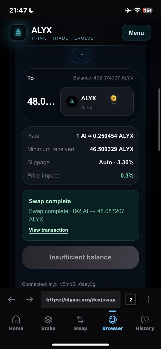itzjayfrosh's tweet photo. Heard about @AlyxAILf, did my research, connected my wallet and started swapping same day 💯

The DEX is smooth, the ecosystem is real, and the community is building something serious.

This is the kind of project you find early and thank yourself later 🙏
@LuckyDwolf

It also lets communities:
🔹 Create assets
🔹 Launch liquidity
🔹 Use AI execution
🔹 Reward members

Already in. Swaps done. Wallet loaded 💼
Don’t sleep on this