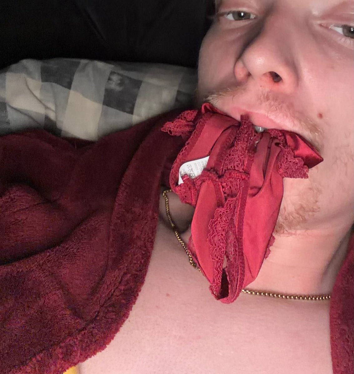 PayAngelicaa's tweet photo. This thong loving freak constantly chewing on knickers or trying to show off his skimpy gaping asshole to the world. Sometimes I just want to batter him and hang him off a fence by his wedgie whilst he sucks multiple dicks of hung homeless men 😂😂😂😂😂 https://t.co/86A0snno3O