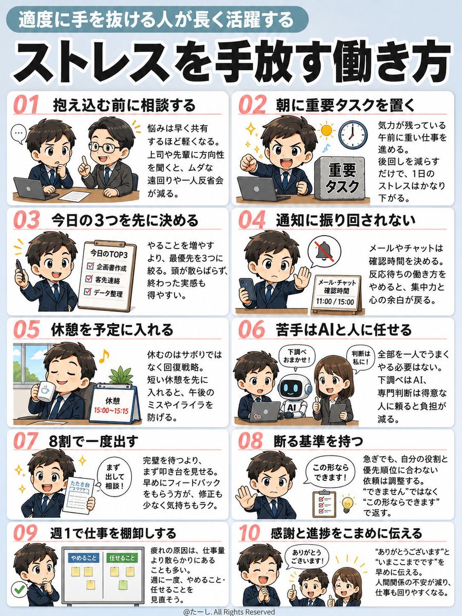 tashi2616's tweet photo. 抱え込む前に相談するだけで、仕事のストレスが激減していきます。 https://t.co/PcUJQdSY4h