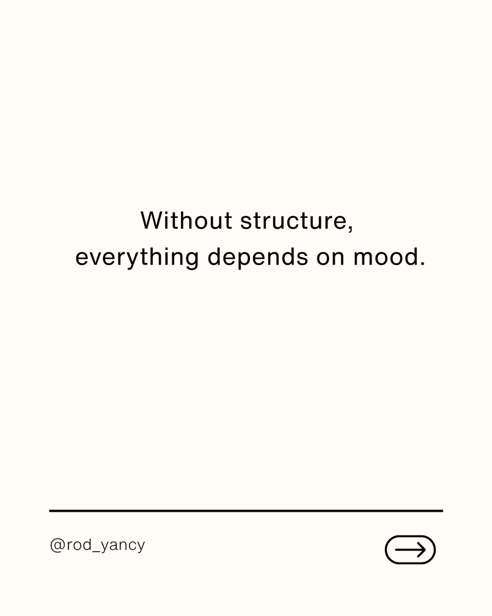 YoungYancy's tweet photo. Most people don’t need more motivation.
They need a system they can rely on.

Structure creates consistency when motivation disappears.

More on this soon.

#Structure https://t.co/t8IAJ8YI1S