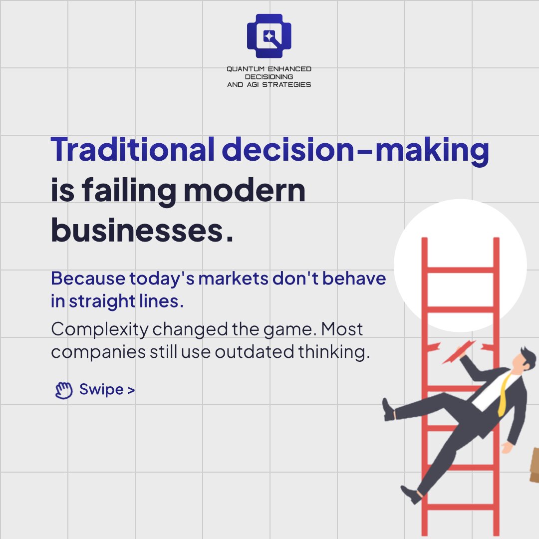 Quantumende's tweet photo. Most organisations aren’t struggling with information.
They’re struggling with decision clarity
Quantum-Enhanced Decisioning helps leaders:
→ evaluate multiple possibilities
→ think in probabilities
→ reduce decision paralysis
→ act faster with confidence
#AI #Leadership https://t.co/qL7meuHejA