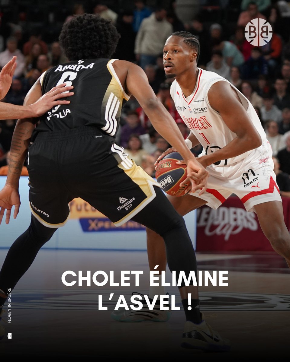 Be_BasketFr's tweet photo. 😱 CHOLET ÉLIMINE L'ASVEL ET VA JOUER SES PREMIÈRES DEMI-FINALES DE PLAYOFFS DEPUIS 2012 !

✅ Victoire de Gérald Ayayi &amp; co après prolongation à l'Astroballe lors du match 3. 

🆚 Les Maugeois retrouveront Paris en demi-finales.

🗞️ https://t.co/pwx8zQqGXj https://t.co/F5v8ee7KGU